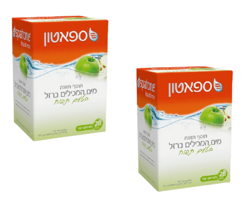 מים המכילים ברזל בטעם תפוח - 28 אריזות אישיות | מבצע זוגי | Spatone