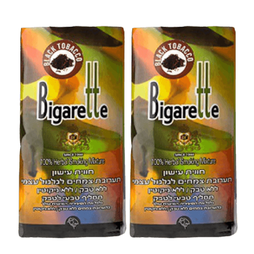 מבצע זוגי | טבק שחור ביגארט | תערובת צמחים ללא טבק או ניקוטין | מכיל 40 גרם ביגארט | Bigarette