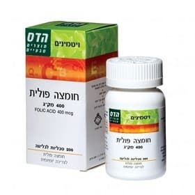 חומצה פולית | ויטמין B9 | במינון 400 מקג | מכיל 200 טבליות לבליעה | כשר | פלוריש הדס | Floris Hadas