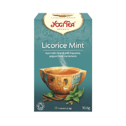 תערובת צמחים אורגנים להכנת משקה בחליטה עם מנטה וליקוריץ | מכיל 17 שקיקים | YOGI TEA