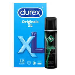 מארז | מילניום ג'ל סיכוך על בסיס סיליקון 65 מ"ל | מארז קונדומים | 12 יחידות | Durex Originals XL דורקס | Durex