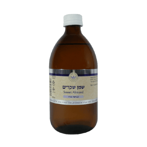שמן שקדים אורגני | בכבישה קרה | מכיל 500 מל | Sweet Almond Oil | גידול אורגני | טבעוני | עומר הגליל | Omer Hagalil