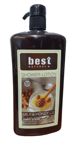 תחליב רחצה בניחוח חלב ודבש | 1 ליטר | מכיל ויטמין EC | בסט BEST חורי | Churi