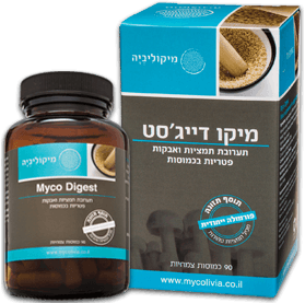 מיקו דייגסט | מכיל 90 כמוסות | תערבות אבקות ותמציות פטריות בכמוסות | מיקוליביה | Mycolivia