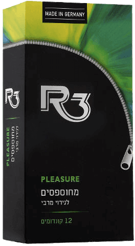 R3 | קונדומים מחוספסים | לגירוי מירבי | 12יחידות