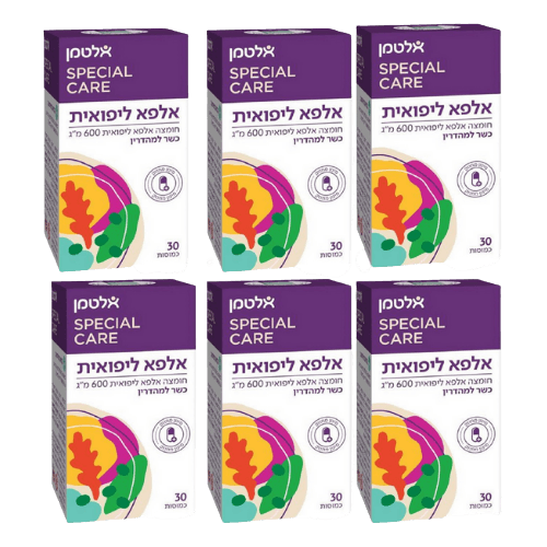 מבצע שישיה | אלפא ליפואית | מכיל 600 מג | 30 כמוסות | אלטמן | ALTMAN