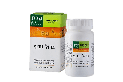 ברזל עדיף | בתוספת ויטמין B12 פלוס חומצה פולית | מכיל 100 טבליות לבליעה | כשר | פלוריש הדס | Floris Hadas