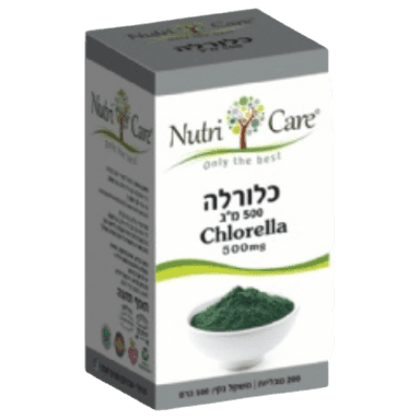 כלורלה | 500 מג | 200 טבליות | נוטרי קר | Nutri Care