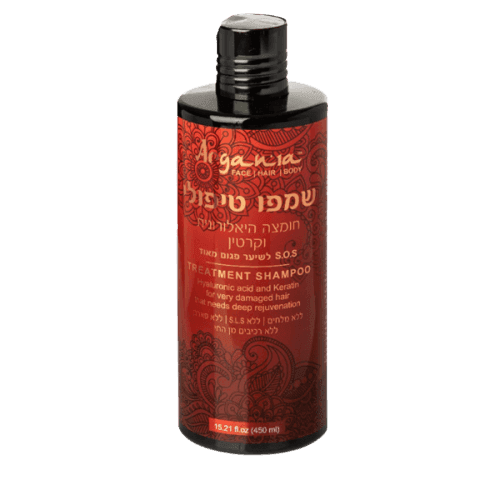 שמפו טיפולי חומצה היאלורונית וקרטין | SOS לשיער פגום מאוד | ARGANIA