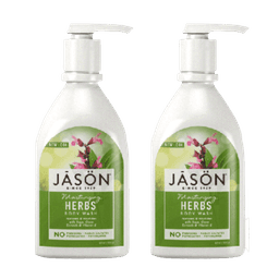 מבצע זוגי | גייסון סבון גוף צמחים ללחות והזנת העור | מכיל 887 מל | גל רחצה צמחים - להזנת העור וללחות מוגברת | JASON גייסון | JASON