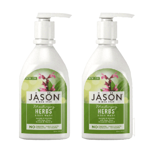 מבצע זוגי | גייסון סבון גוף צמחים ללחות והזנת העור | מכיל 887 מל | גל רחצה צמחים - להזנת העור וללחות מוגברת | JASON גייסון | JASON