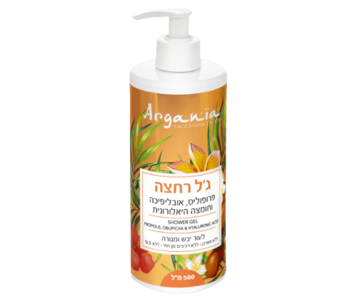 ארגניה גל רחצה פרופוליס אובליפיכה מועשר בחומצה היאלורונית | לעור יבש ומגורה | 500 מל | ARGANIA ARGANIA | ארגניה