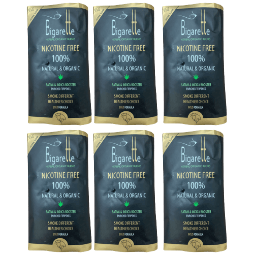 מבצע שישיה | תחליף טבק ללא ניקוטין | סדרת GOLD FORMULA | מכיל 20 גרם | ביגארט | Bigarette