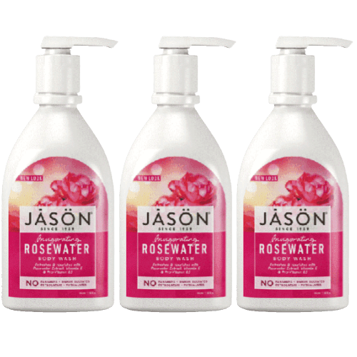 מבצע שלישיה | גייסון סבון גוף מי ורדים מרענן | מכיל 887 מל | גל רחצה מי ורדים - ללחות והזנה עמוקה של העור | JASON גייסון | JASON