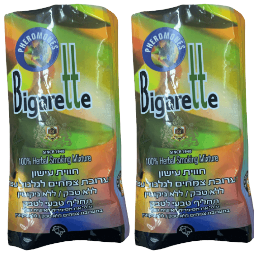 מבצע זוגי | תערובת צמחים לעישון ללא ניקוטין ביגארט | מכיל 40 גרם | ביגארט | Bigarette