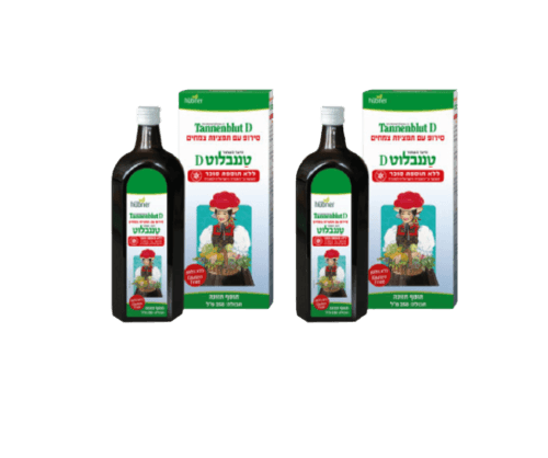 מבצע זוגי | טננבלוט | סירופ עם תמציות צמחים | ללא תוספת סוכר | מכיל 500 מל | הובנר טננבלוט | Hubner Tannenblut