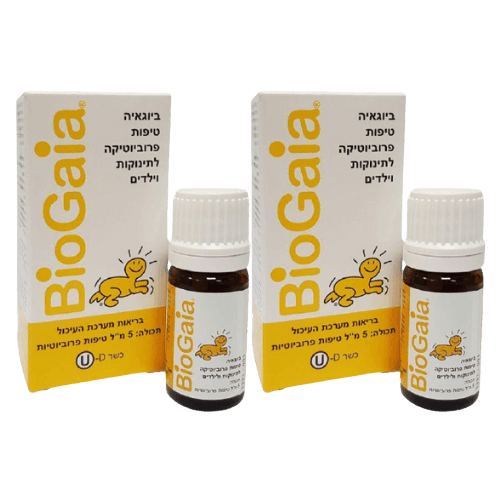מבצע זוגי | ביוגאיה | טיפות פרובויוטיקה | לתינוקות וילדים | מכיל 5 מל | כשר | Biogaia