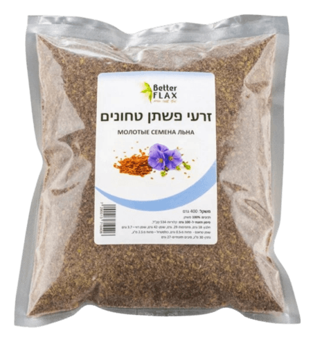זרעי פשתן טחונים | מכיל 400 גרם | בטר פלקס