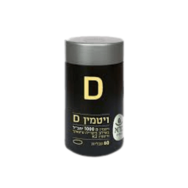 ויטמין D | במינון 1000 יחב"ל | בשילוב פטריות שיטאקי וויטמין K2 | מכיל 60 טבליות | ברא צמחים | BARA