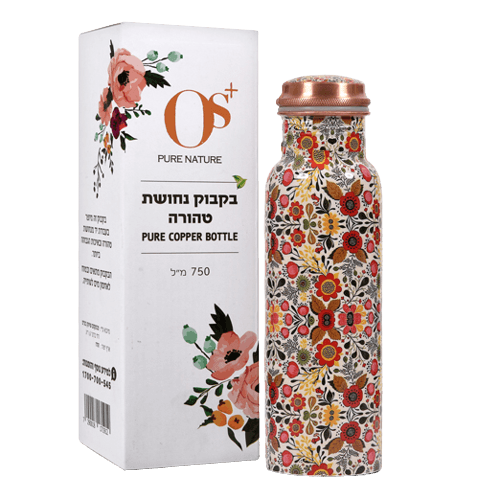 בקבוק נחושת טהורה | מכיל 750 מל | OS PURE NATURE | אוס טבע טהור