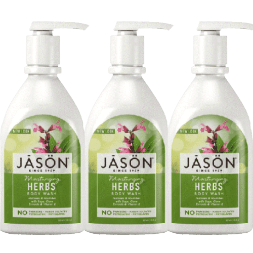 מבצע שלישיה | גייסון סבון גוף צמחים ללחות והזנת העור | מכיל 887 מל | גייסון | JASON