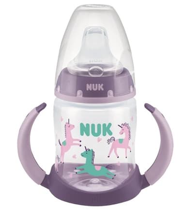 בקבוק אימון פיירסט צויס NUK FIRST CHOICE | מכיל 150 מל | 6-18 חודשים | חדי קרן | נוק | NUK