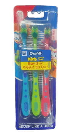 מברשת שיניים לילדים | אקסטרה סופט | אורל בי | גיל שנתיים פלוס | שלישייה Oral B | אורל בי