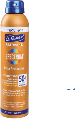 ספריי תחליבי להגנה מהשמש | SPF50 | מכיל 200 מל | דר פישר | Dr Fischer