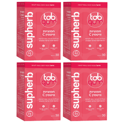 חמוציות וויטמין C | טאב אין גאם | תוסף תזונה | מבצע רביעיה | גומי לעיסה | מכיל 120 יחידות | מבית סופהרב | SUPHERB