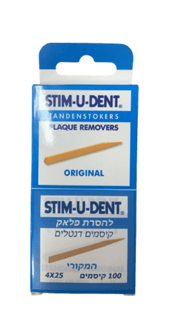 קיסמי שיניים רכים | סטימיודנט המקורי | בטוחים וגמישים | עשוי מעץ קנדי מיוחד | מכיל 100 קיסמים | להסרת פלאק