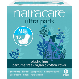 תחבושות אולטרה | ללא פלסטיק | מוך 100 אחוז טבעי | סופר | ללא בישום | מכיל 12 יחידות | אורגני