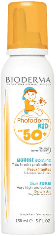 תרסיס קצף להגנה גבוהה מאוד מפני השמש לילדים SPF 50 KID | מכיל 150 מל | ביודרמה | Bioderma