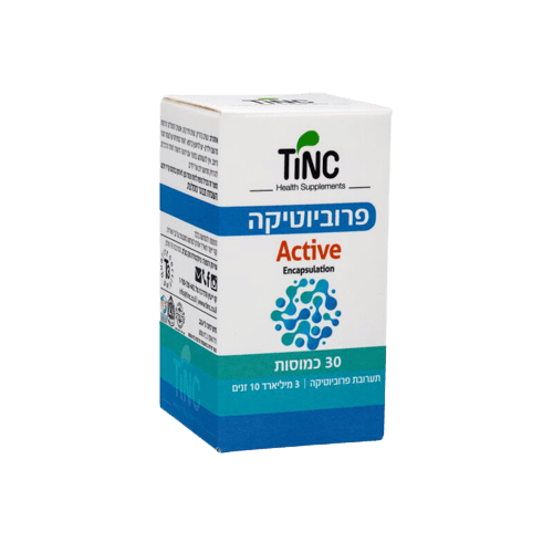 פרוביוטיקה אקטיב | מכיל 30 כמוסות | 3 מיליארד חיידקים פרוביוטיים | מ10 זנים שונים | טינקטורה טק | Tinctura Tech