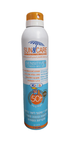 סאן קאר | 300 מל | קרם הגנה | ספריי שקוף לעור רגיש לילדים SPF50 Sun Care