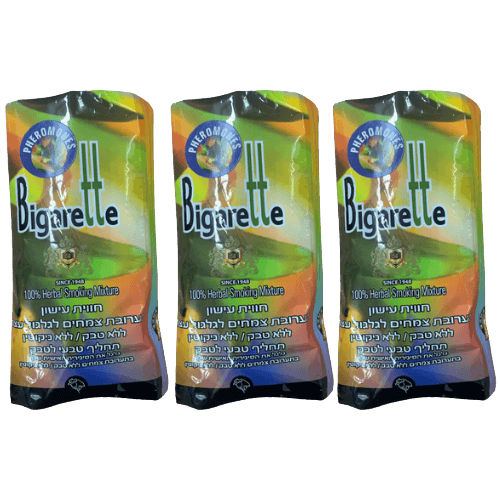 מבצע שלישיה | תערובת צמחים לעישון ללא ניקוטין ביגארט | מכיל 120 גרם | ביגארט | Bigarette