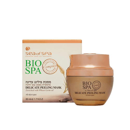 מסיכת פילינג עדינה | מינרלים מים המלח ושמן נבט החיטה | מכיל 50 מל | ביו ספא | BIO SPA