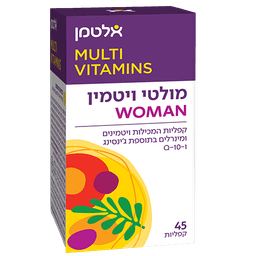 אלטמן | מולטי ויטמין לנשים | מכיל 45קפליות | בתוספת גינסינג ו Q10 | פורמולה שפותחה במיוחד עבור נשים | תוספת רכיבים לאנרגיה אלטמן | ALTMAN