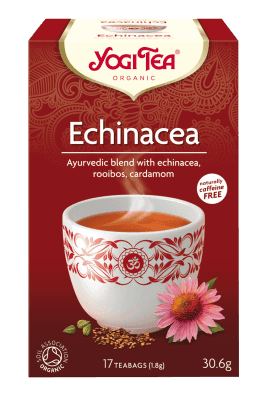 צמחים מיובשים להכנת משקה בחליטה אורגנית עם אכינצאה | מכיל 17 שקיקי תה | YOGI TEA
