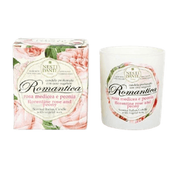 נר צמחי רומנטי | ריח וורדים | 100 כותנה טהורה וללא עופרת | בעירה עד 30 שעות | ללא מוצרים מן החי | נסטי דנטה | nesti dante