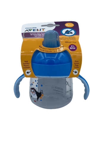 פיליפס | אוונט | כוס מעבר | עם פטנט למניעת טפטופים | קלה לניקוי | 200מל | 6 חודשים פלוס | צבע כחול פיליפס | PHILIPS