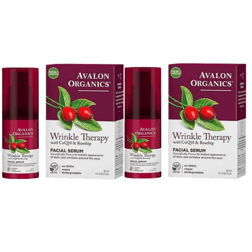 מבצע זוגי | סרום פנים לטיפול בקמטים | מועשר בשמן פרי הורד COQ10 | מל 16 | אבלון אורגניקס | AVALON ORGANICS
