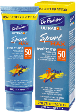 קרם גל לפנים ספורט מקס אנטי אייגינג SPF50 | מכיל 75 מל | SPORT MAX ULTRASOL | דר פישר | Dr Fischer