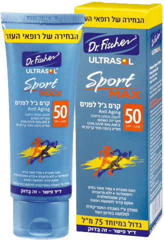 קרם גל לפנים ספורט מקס אנטי אייגינג SPF50 | מכיל 75 מל | SPORT MAX ULTRASOL | דר פישר | Dr Fischer