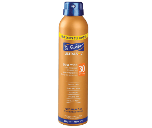 ספריי שקוף להגנה גבוה ורחבה מקרינת השמש - 200 מל - DR FISCHER דר פישר | Dr Fischer