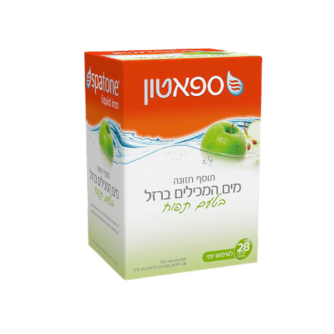 מים המכילים ברזל בטעם תפוח - 28 אריזות אישיות Spatone