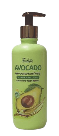 קרם לחות אינטנסיבי לגוף 400 מל - מועשר בשמן אבוקדו אורגני בתוספת חמאת שיאה וחוחובה פרולט | FRULATTE
