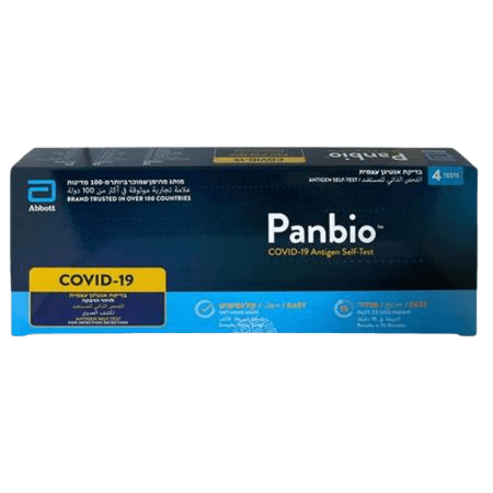 בדיקת אנטיגן | בדיקת אנטיגן מהירה לקורונה | COVID-19 | המארז מכיל 4 בדיקות | מבית פאנביו PANBIO