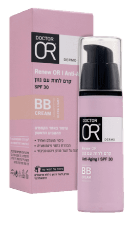 קרם לחות עם גוון | BB CREAM | גוון אולטרה לייט | SPF30 | אנטי אייגינג | 30 מל | דר עור | Doctor Or