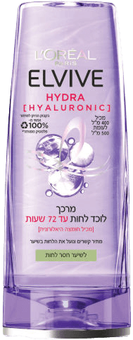 מרכך | לוכד לחות | עד 72 שעות | לשיער חסר לחות | מכיל 400 מל | לוריאל | LOREAL
