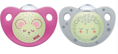 זוג מוצצי נוק נייטדיי NUK NightDay | זוהרים בחושך | סיליקון 6-18 חודשים | נוק | NUK